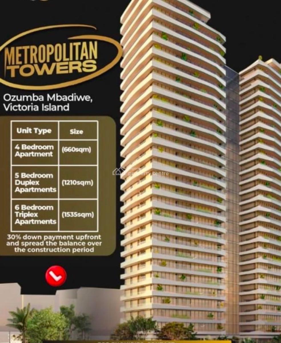 4-bedroom Apartment 660sqmin Waterfront Highrise Tower Offplan, Ozumba, Victoria Island (vi), Lagos, Flat / Apartment for Sale