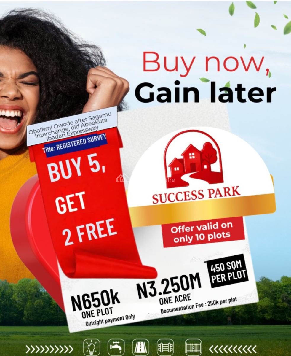 Buy 5plots and Get One Free, Success Park ,old Abeokuta Ibadan Expressway Sagamu Interchange, Obafemi Owode, Ogun, Mixed-use Land for Sale