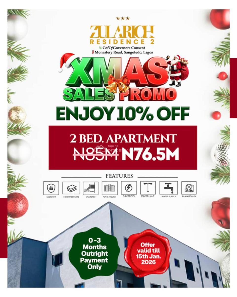 Ember Promo Luxury 4 Bedroom Terraced Duplex, Zularich Residence 2, Monastery Road, Sangotedo, Ajah, Lagos, Terraced Duplex for Sale