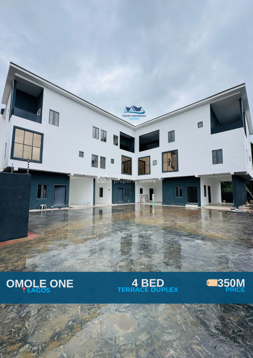 Newly Designated 4 Bedroom Terrace Duplex with a Room Bq, Omole Phase 1, Ikeja, Lagos, Terraced Duplex for Sale