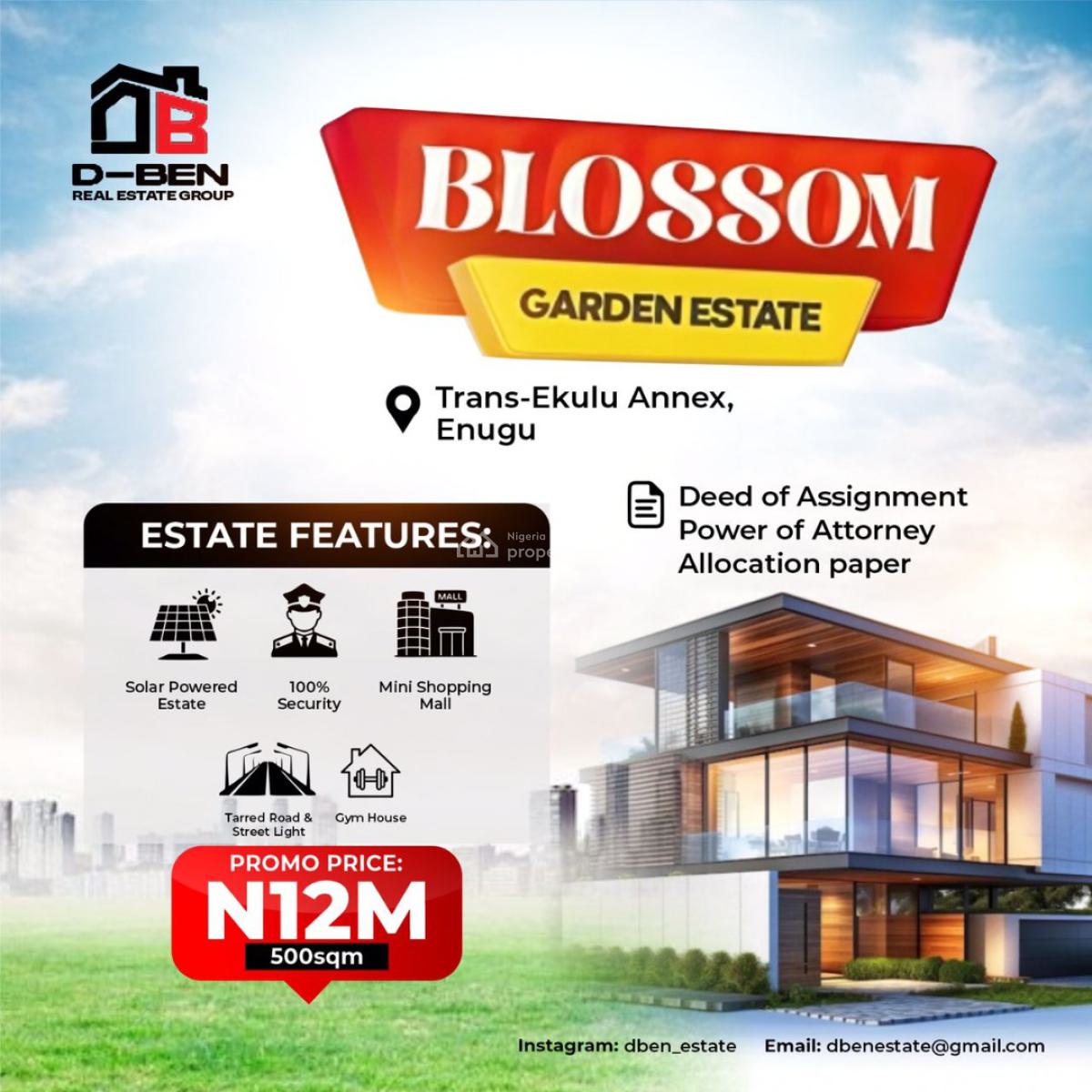 Land, Blossom Estate, Along Enugu-osha Expressway, Enugu, Enugu, Mixed-use Land for Sale