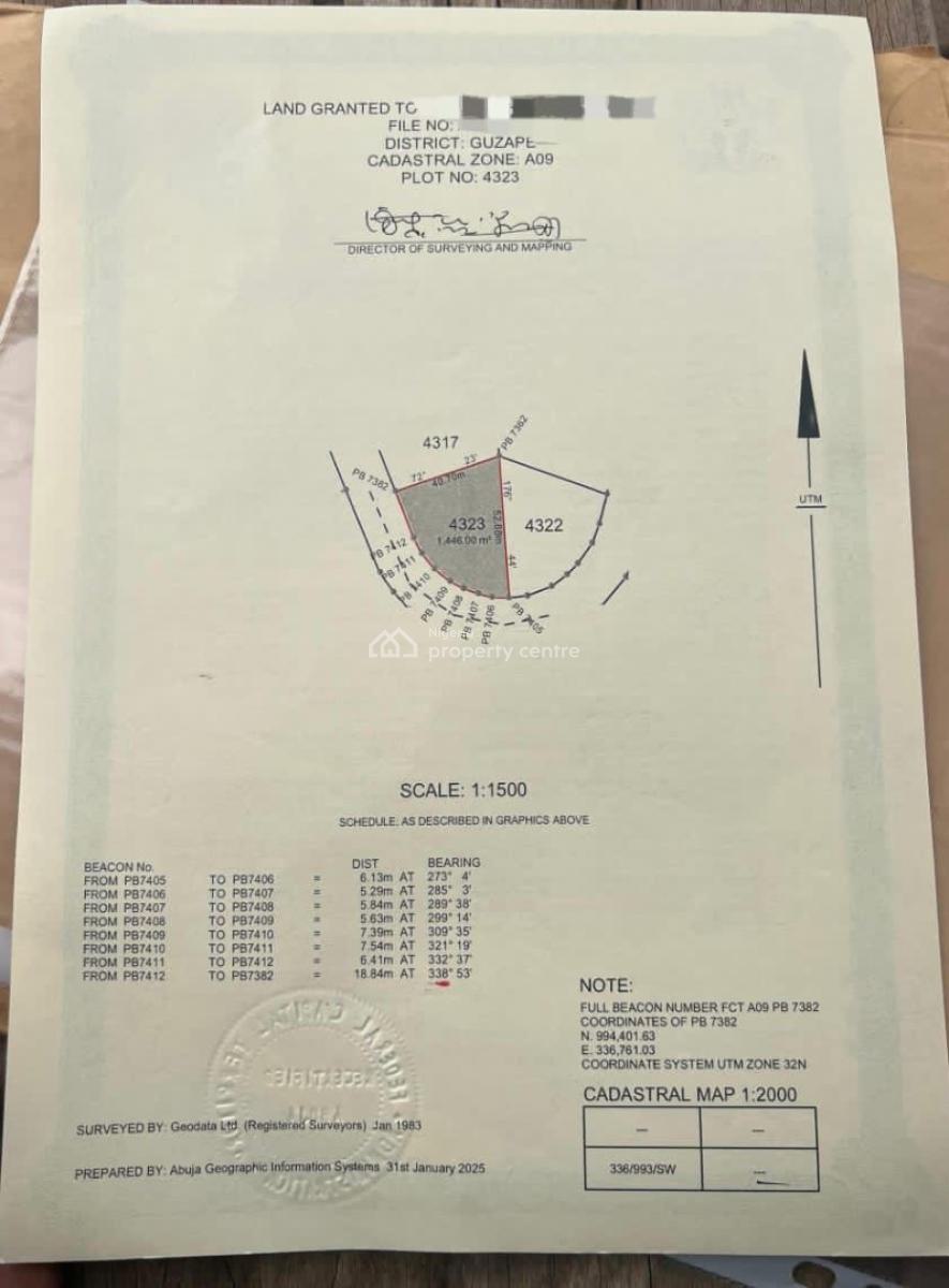 Plot of Land, Guzape District, Abuja, Residential Land for Sale