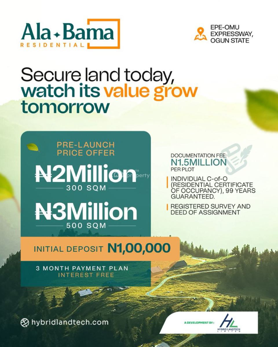 Land, Ala-bama Residences, Omu-ala, Odogbolu, Ogun, Residential Land for Sale