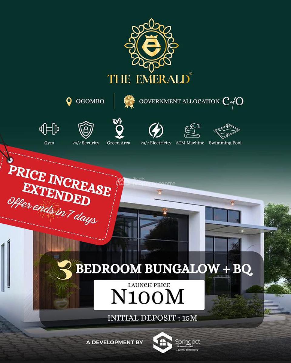 3-bedroom Fully Detached Duplexes + Bq, Welcome to The Emerald, Ogombo, Ajah, Lagos, Detached Duplex for Sale