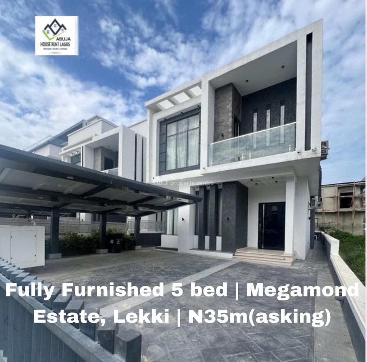 Fully Furnished Smart 5-bedroom Detached Duplex with Pool & Gym, Megamound Estate, Ikota, Lekki, Lagos, Detached Duplex for Rent