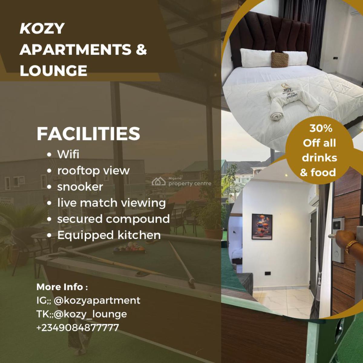 1 Bedroom Fully Furnished Apartment, 20 Westsyde Road, Ogombo, Ajah, Lagos, Mini Flat (room and Parlour) Short Let