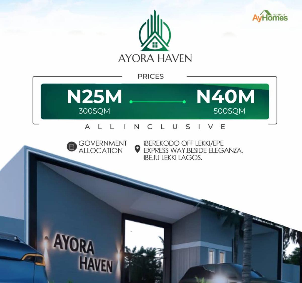 Ayora Haven Estate, Besides Elegance Lekki Epe Express Way, Ibeju Lekki, Lagos, Residential Land for Sale