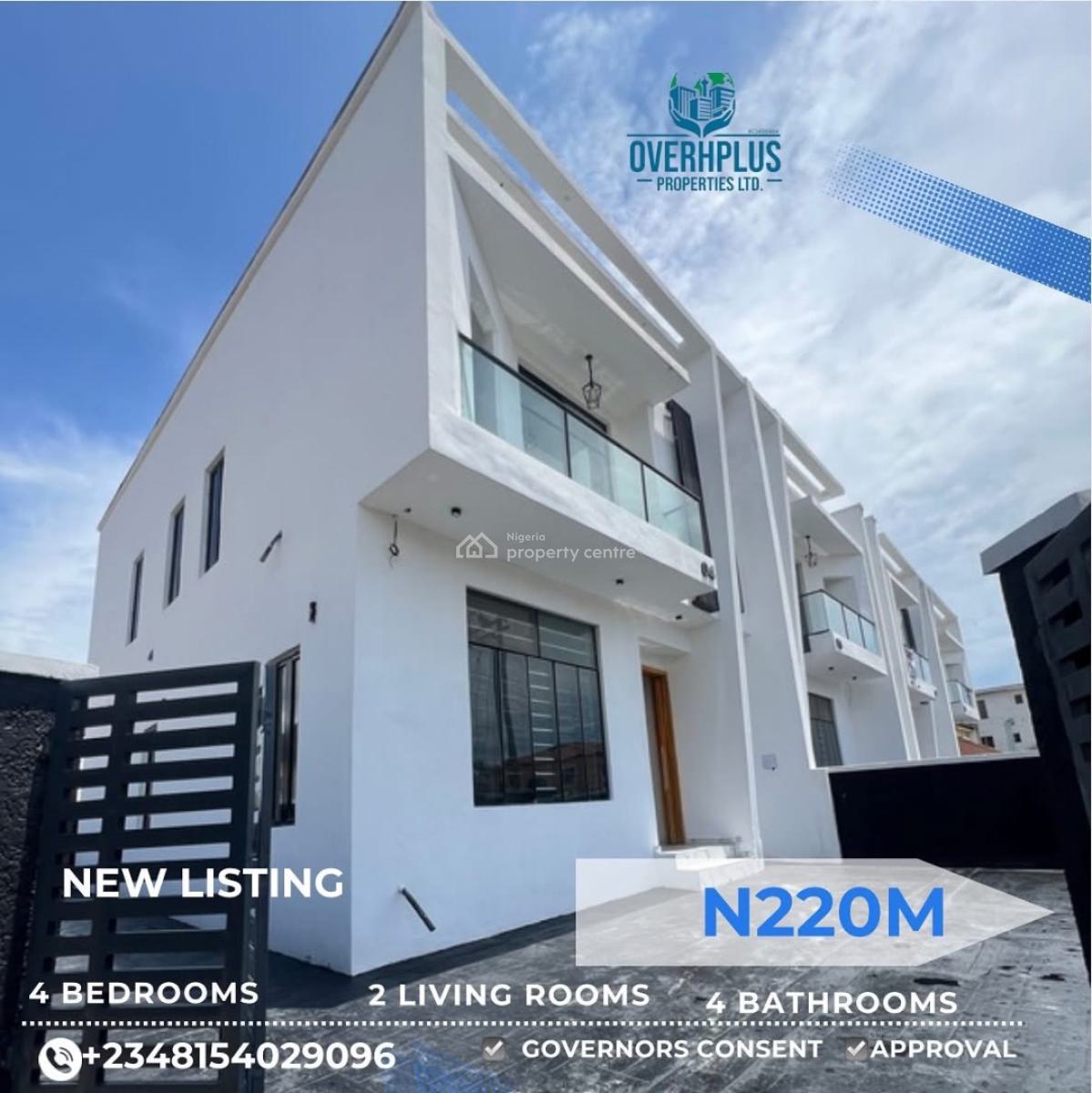 4 Bedroom Terrace Duplexes, Idado, Lekki, Lagos, Terraced Duplex for Sale