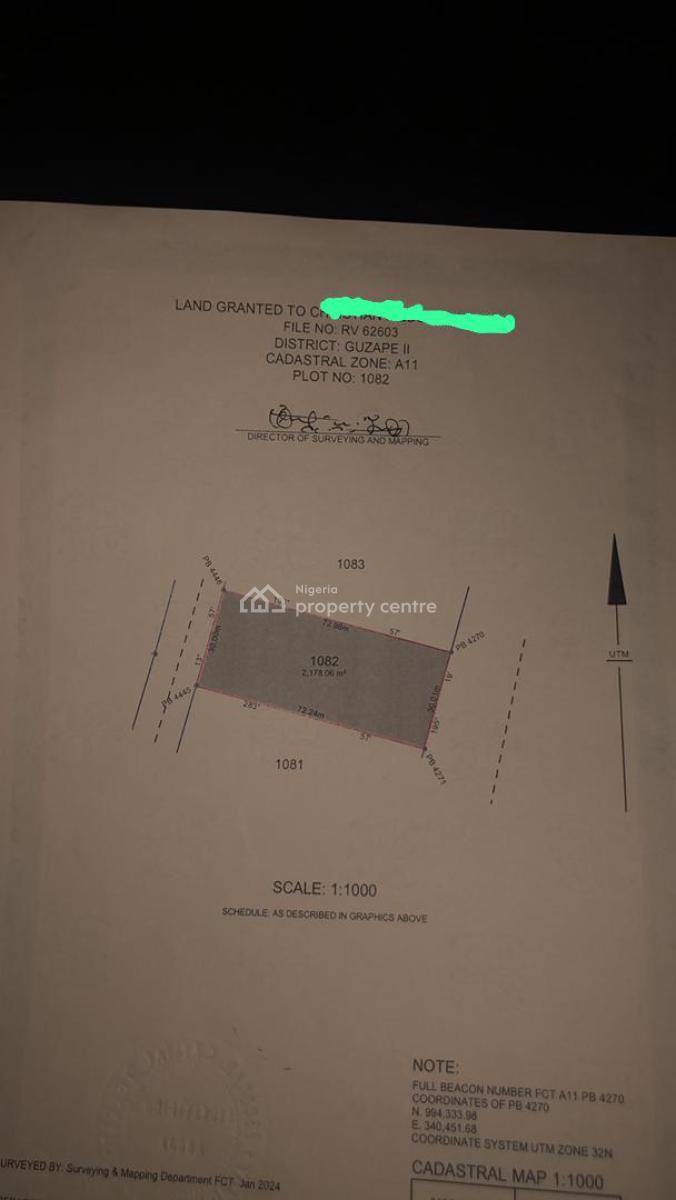2200 Sqm Residential Land, Guzape 2, Guzape District, Abuja, Residential Land for Sale
