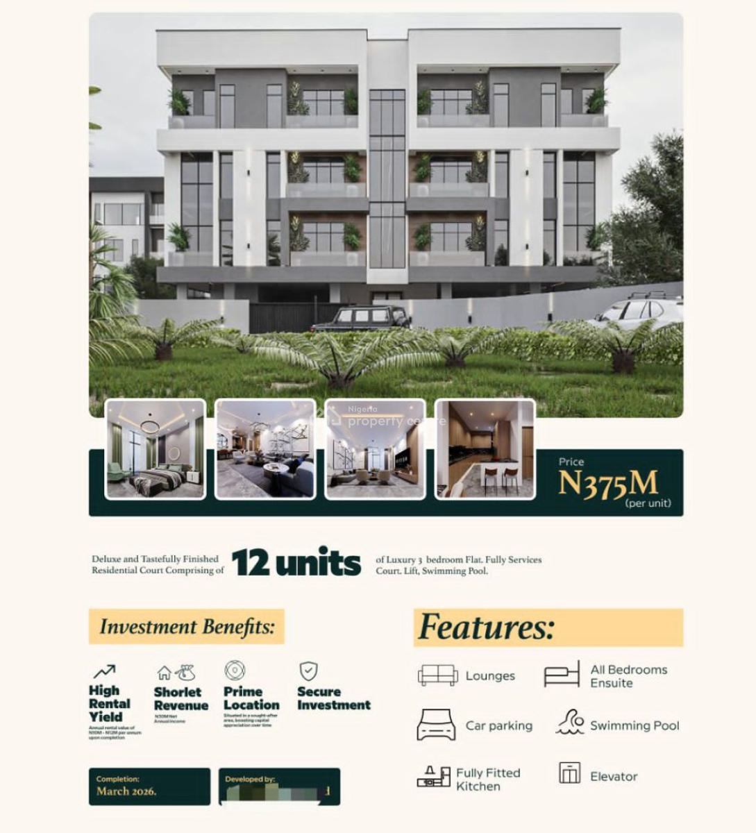 3bedroom Apartments Available @ikeja Gra, The Heart of Gra.ikeja, Ikeja Gra, Ikeja, Lagos, Flat / Apartment for Sale