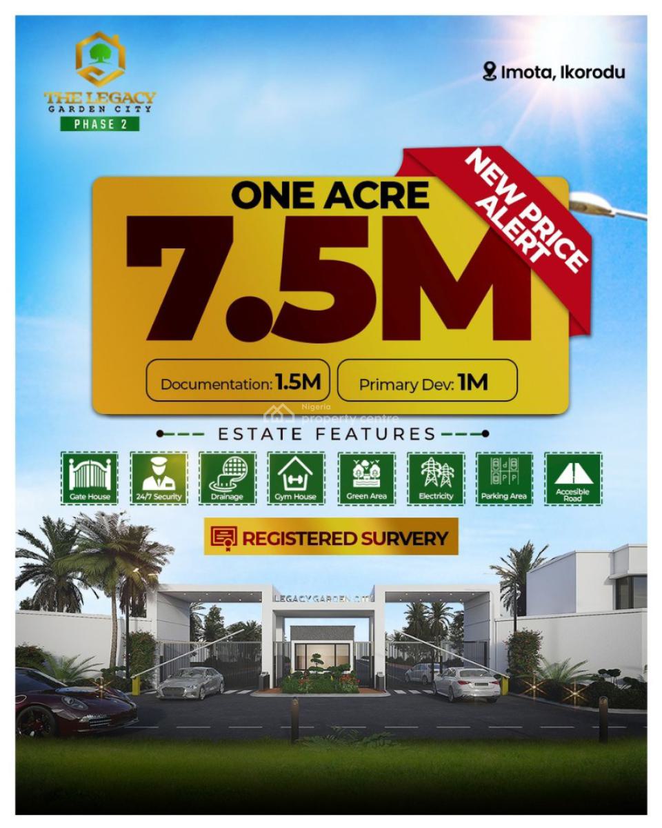 Legacy Garden Phrase 2,buy 7plot for Promo, Between Ikorodu Imota and Ogun State, Sagamu, Ogun, Residential Land for Sale