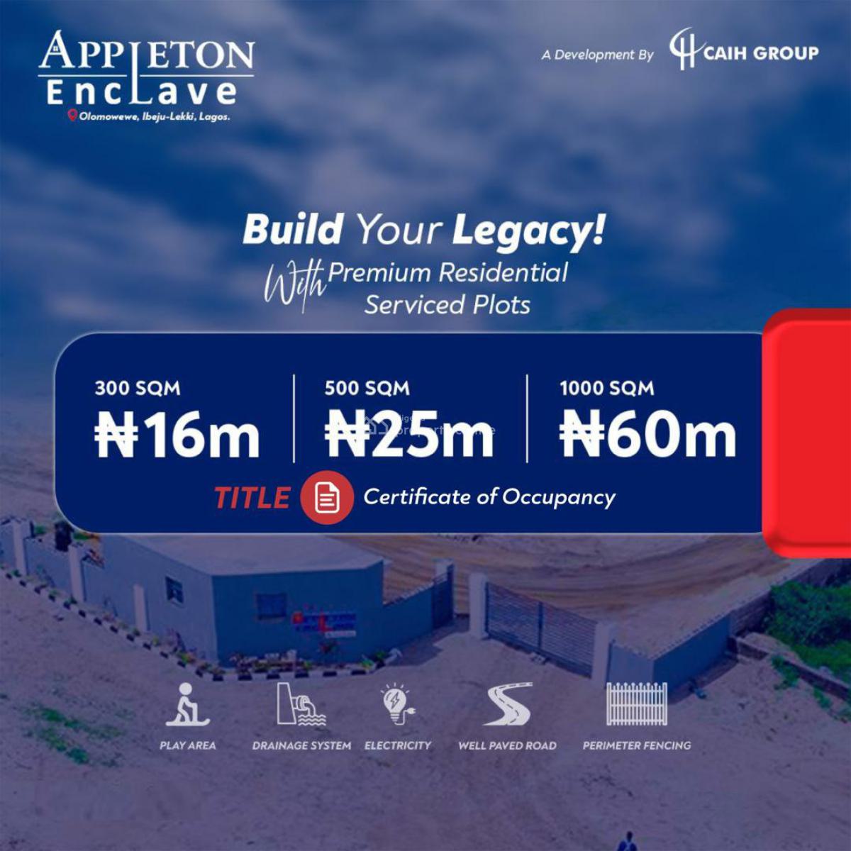 Genuine Land with Certificate of Occupancy, Appleton Enclave Lekki Free Trade Zone, Ibeju Lekki, Lagos, Mixed-use Land for Sale