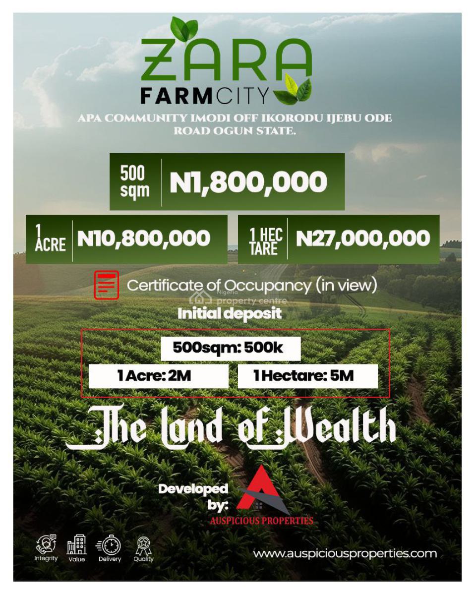 Land, Apa Egbede Community, Imodi Ijasi, Ikorodu/, Ijebu Ode, Ogun, Mixed-use Land for Sale