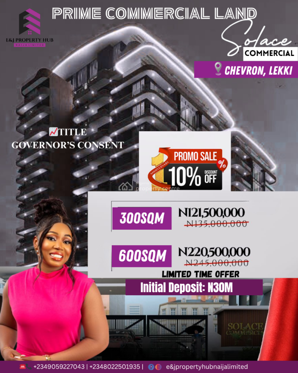Prime Commercial Land in a Developed Location, Inside Gracefield Island, Chevron Drive, Lekki, Lagos, Commercial Land for Sale