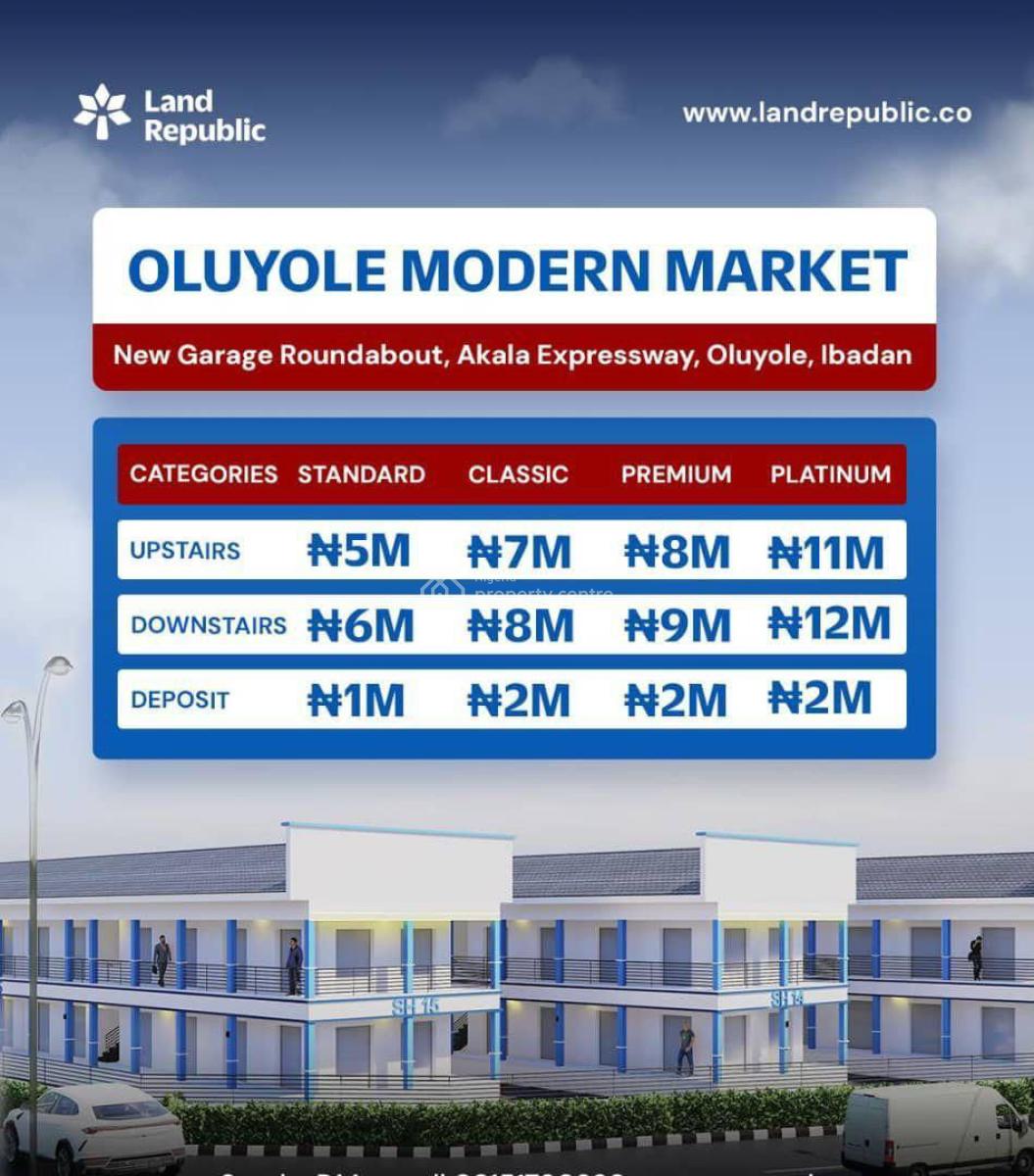Modern Shops in Favorable Location, New Garage Roundabout, Idi Ayunre, Oluyole, Oyo, Shop for Sale