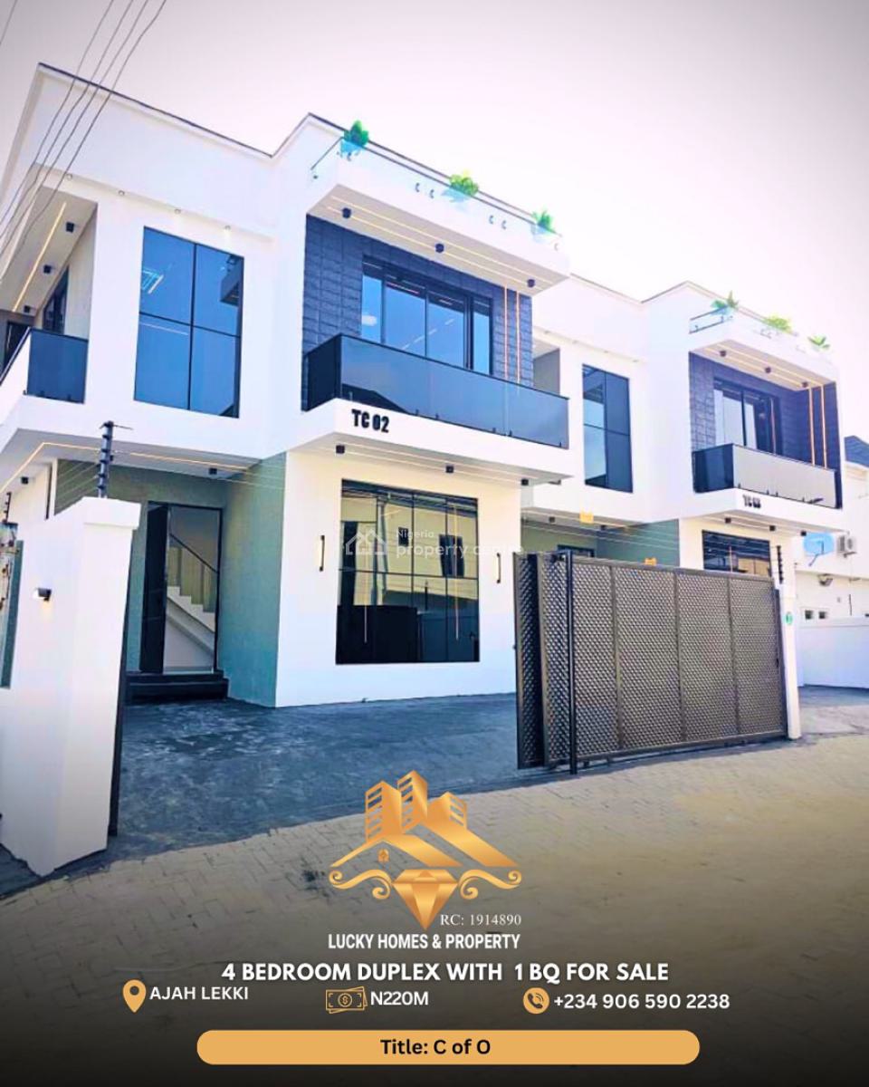 Luxury 4 Bedroom Duplex 1bq, Ajah, Lagos, Semi-detached Duplex for Sale