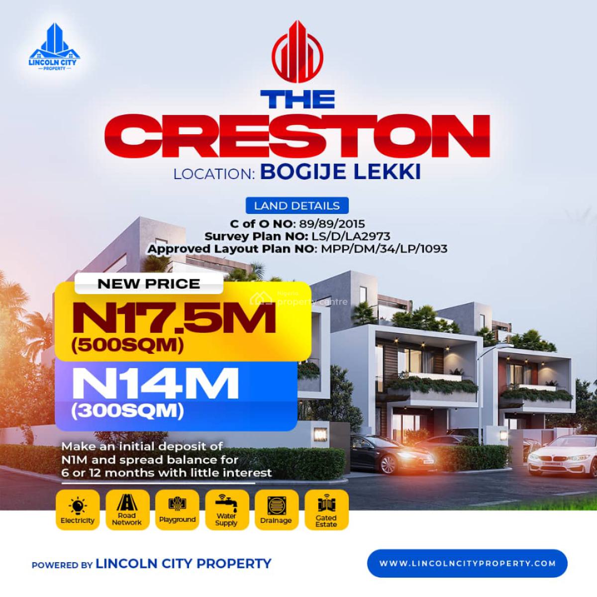 Plots and Acres of Land, The  Creston Estate,bogije, Bogije, Ibeju Lekki, Lagos, Mixed-use Land for Sale