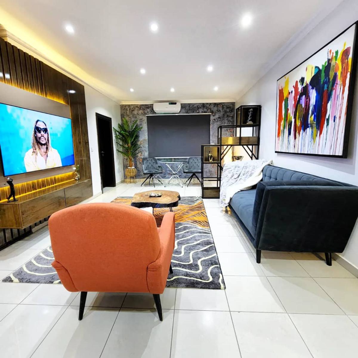 Luxury 1bedroom with Swimming Pool & Parking Space, Off Clover Road, Banana Island, Ikoyi, Lagos, Flat / Apartment Short Let