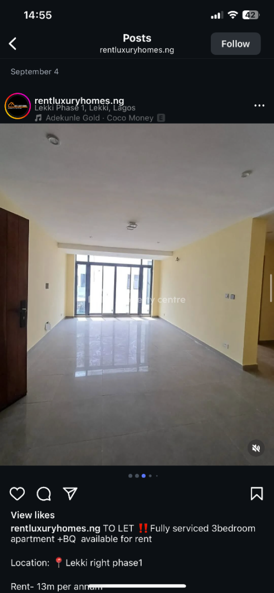 Fully Serviced 3 Bedroom Apartment with Bq, Lekki Phase 1, Lekki, Lagos, Flat / Apartment for Rent