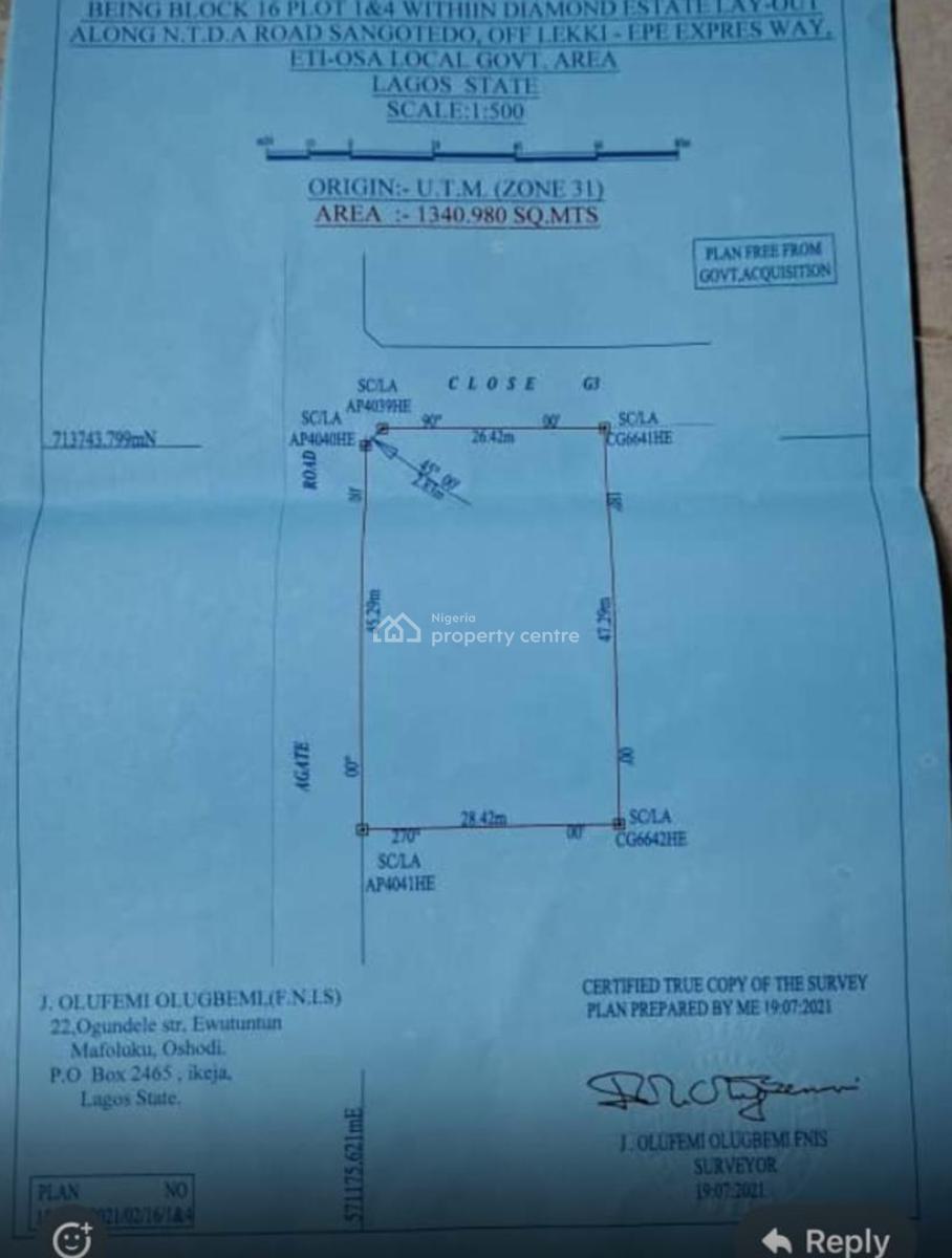 Diamond Estate Phase 1 Land   Plot Measuring Approx 1350sqm, Diamond Estate Phase1 Monastery Road, Sangotedo, Ajah, Lagos, Residential Land for Sale
