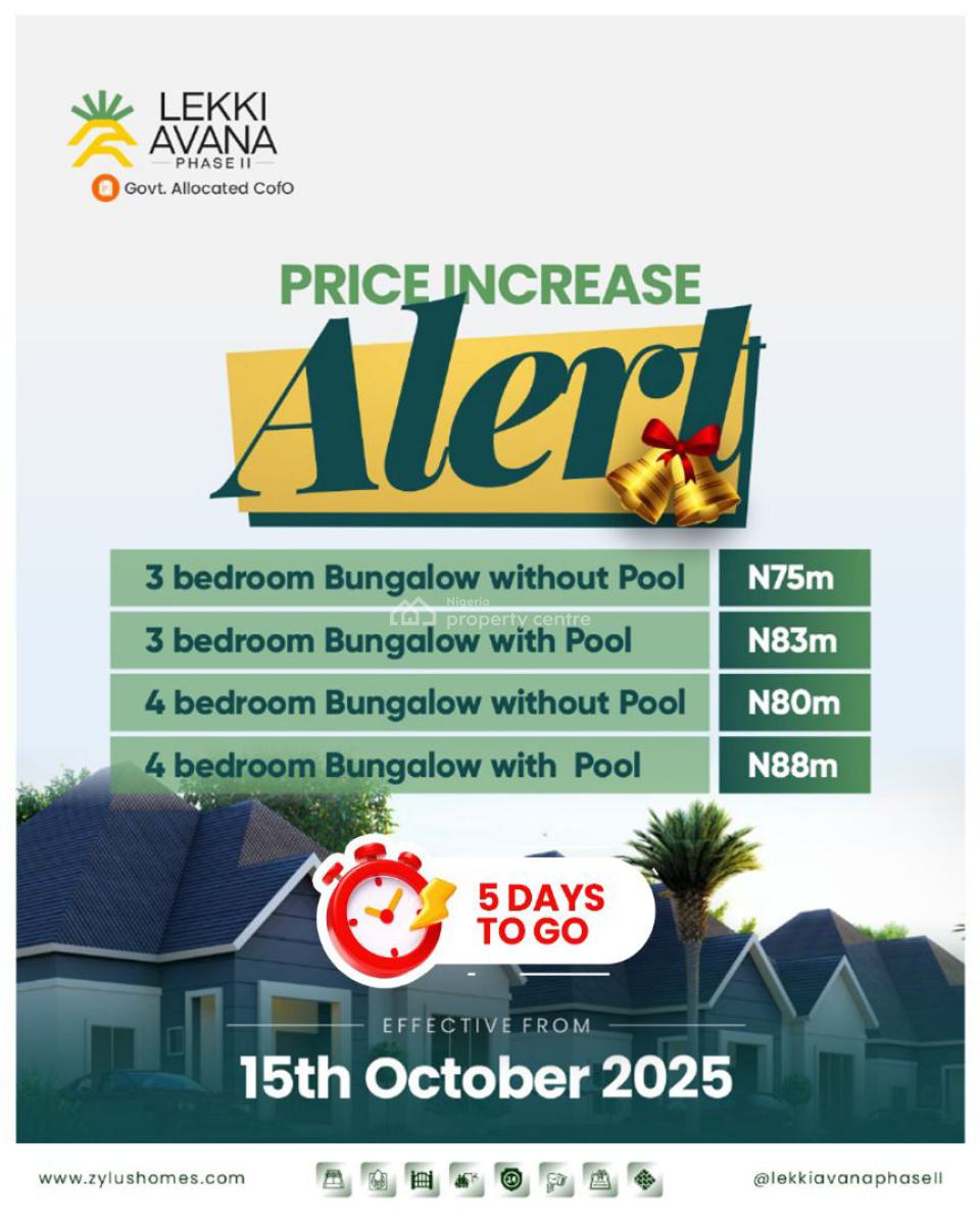 Phase 2 Luxury 3 Bedroom Bungalow and Resort, Lekki Avana Bungalow and Resort Phase 2, Eleranigbe, Ibeju Lekki, Lagos, House for Sale