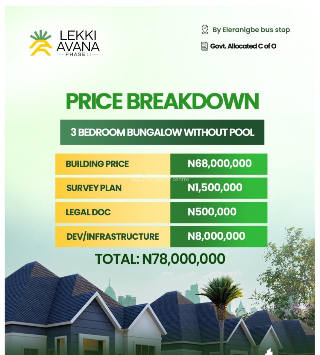 Luxury 3 Bedroom Bungalow and Resort, Lekki Avana,eleko Junction By Dangote Refinery, Eleranigbe, Ibeju Lekki, Lagos, House for Sale