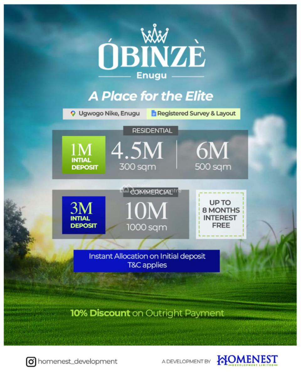 500 Sqm Estate Land, Obinze Estate, Awgu, Enugu, Mixed-use Land for Sale