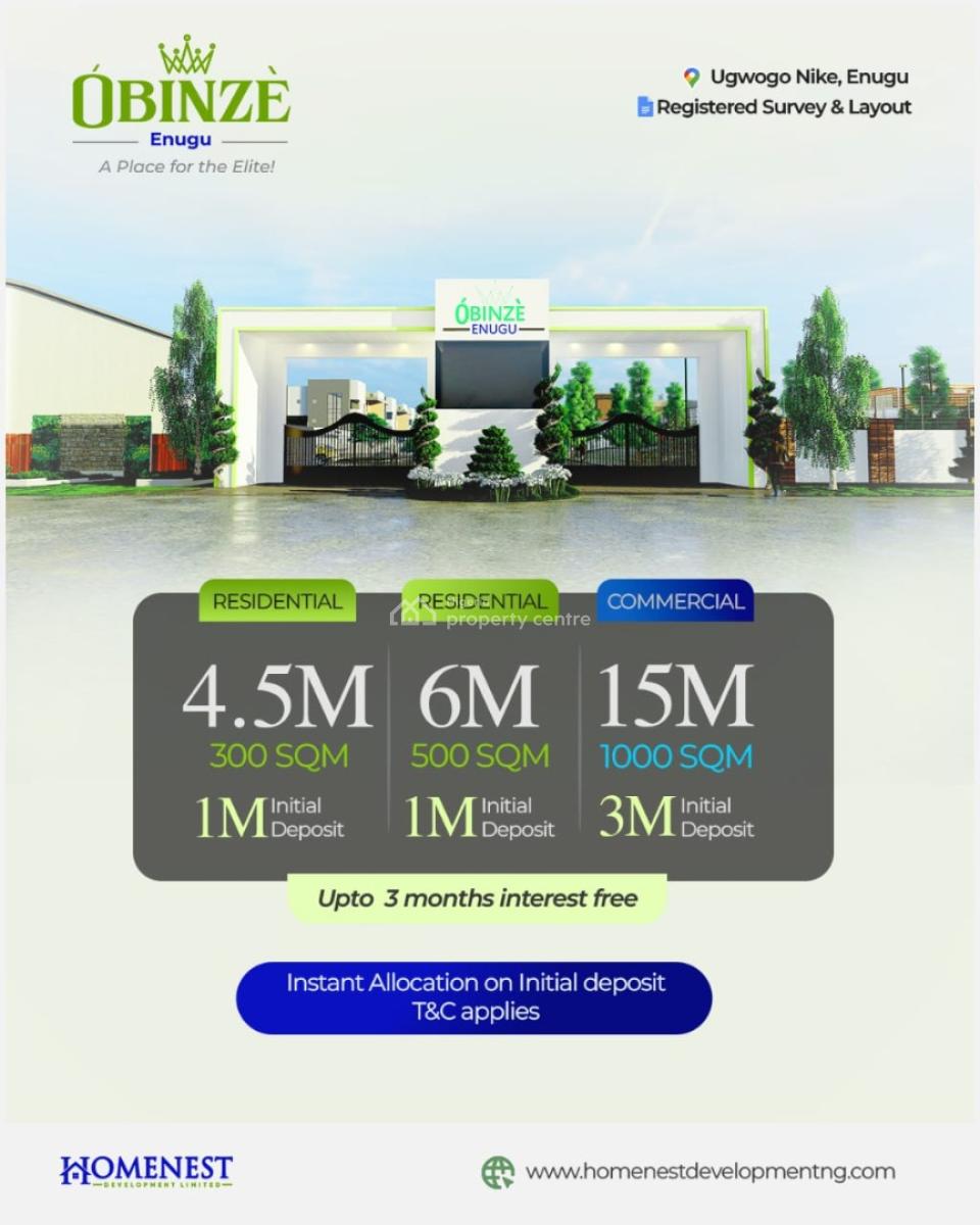 Luxury 300 Sqm  Dry Land, Nike Lake Resort, By Maduka University, Abakpa Nike, Enugu, Enugu, Mixed-use Land for Sale