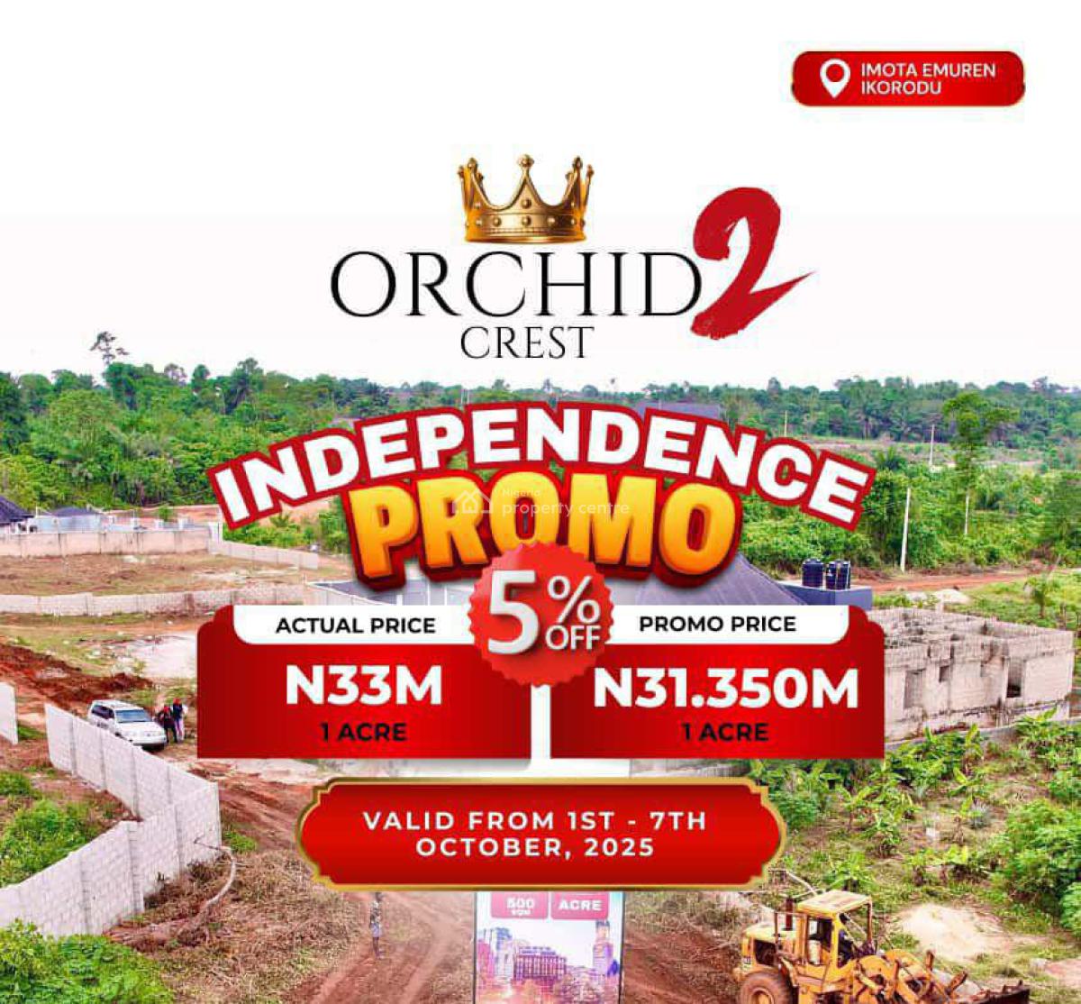 5% Discount on Land, Orchid Crest 2, Imota, Ikorodu, Lagos, Land for Sale