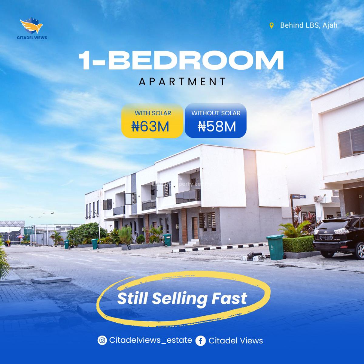 Luxurious 1bedroom Apartment with Solar Lights, Behind Lbs, Sangotedo, Ajah, Lagos, Self Contain (single Rooms) for Sale