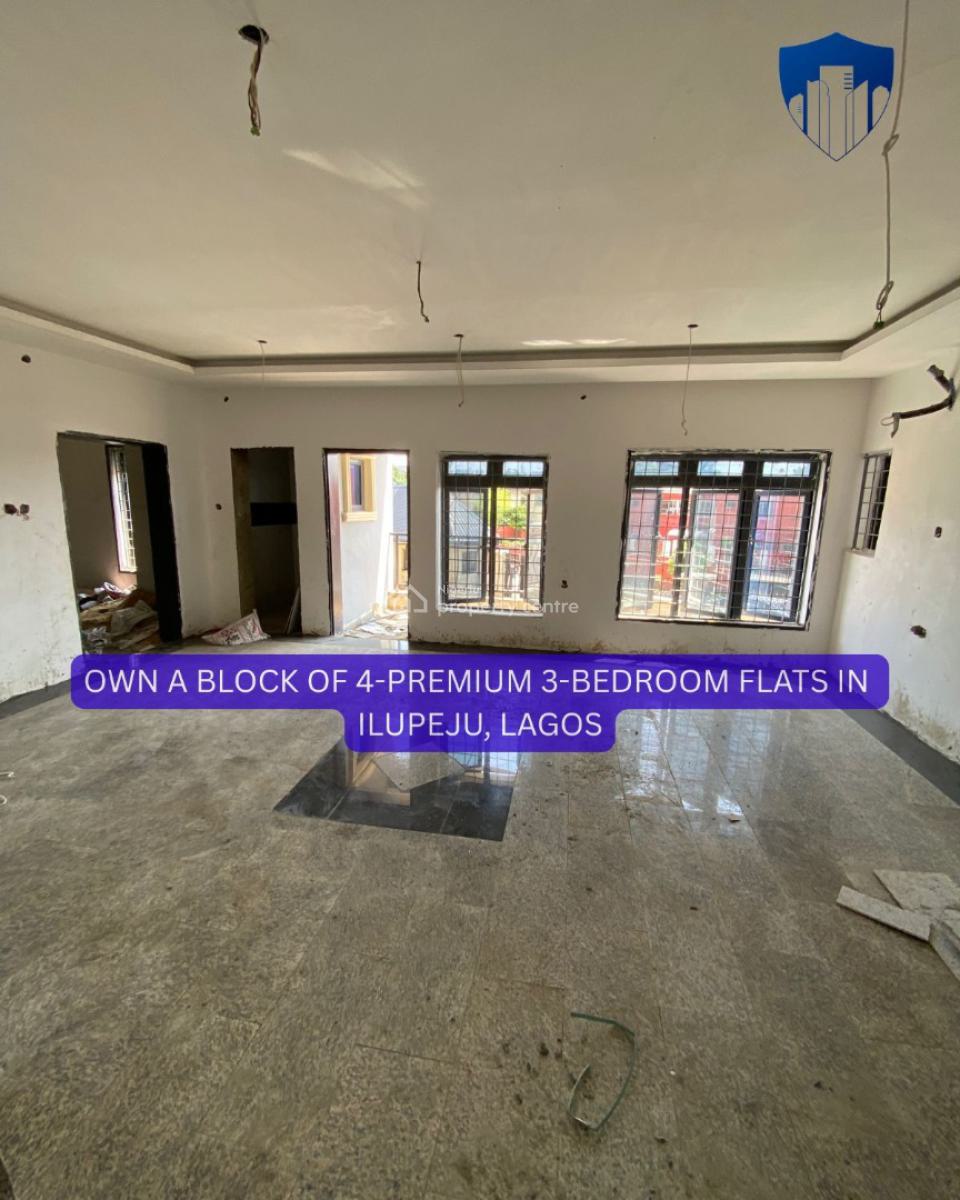 Own a Full Block of 4 Premium 3-bedroom Flats + Bq in Ilupeju, Lagos., Off Coker Street, Ilupeju, Lagos, Block of Flats for Sale