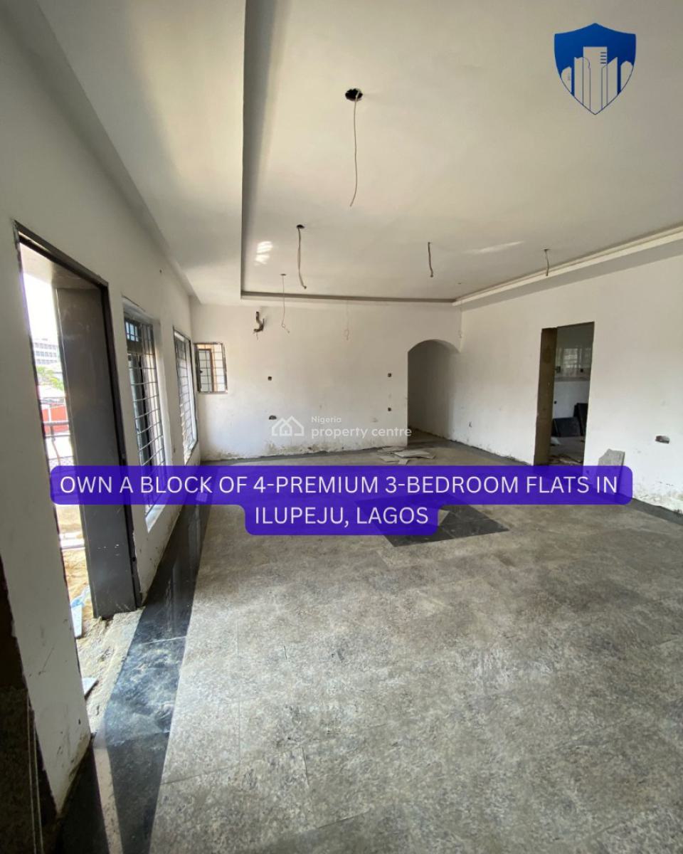 Own a Full Block of 4 Premium 3-bedroom Flats + Bq in Ilupeju, Lagos., Off Coker Street, Ilupeju, Lagos, Block of Flats for Sale