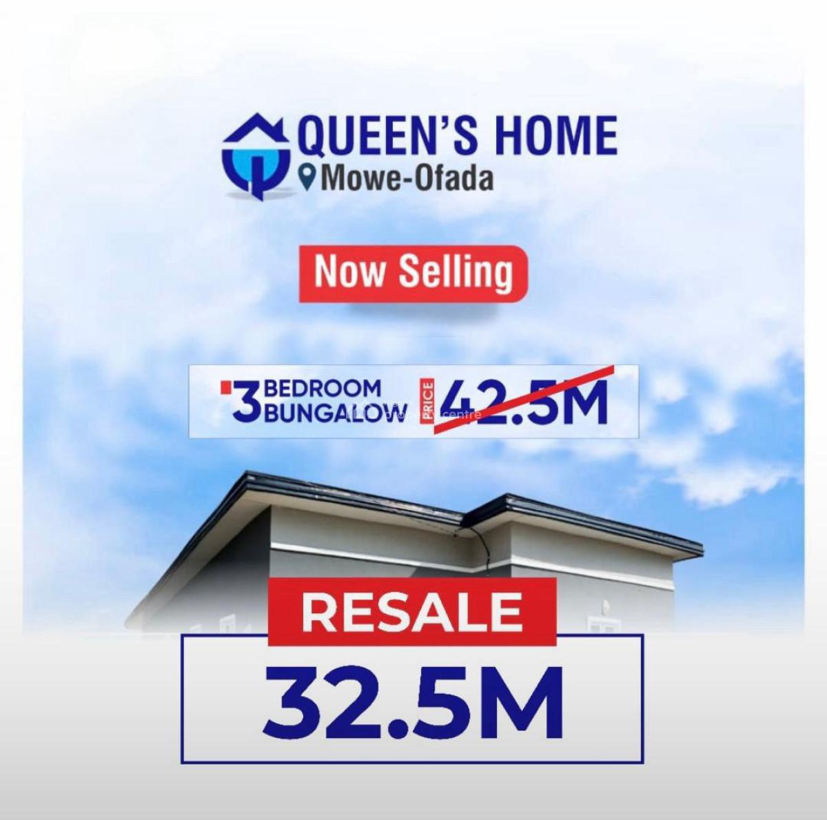 3 Bedrooms Fully Detached Bungalow, Queen Park Phase 1, Mowe Ofada, Ogun, Detached Bungalow for Sale
