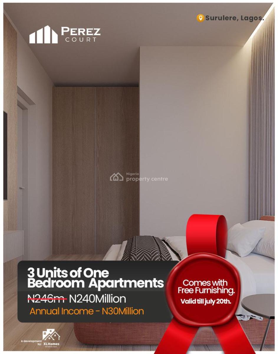 Spaciously Built 1 Bedroom Apartment, Invest in High-yield Shortlet and Rental Income Properties in Perez Co, Surulere, Lagos, Block of Flats for Sale