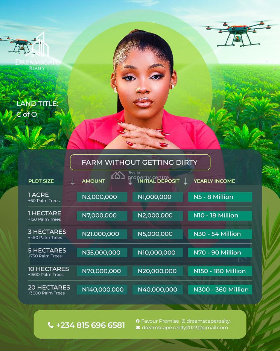 Own a Palm Tree Farm That Earns You ₦5--8 Million Yearly -- Palm Crest, Imeko Afon, Imeko Afon, Ogun, Commercial Land for Sale