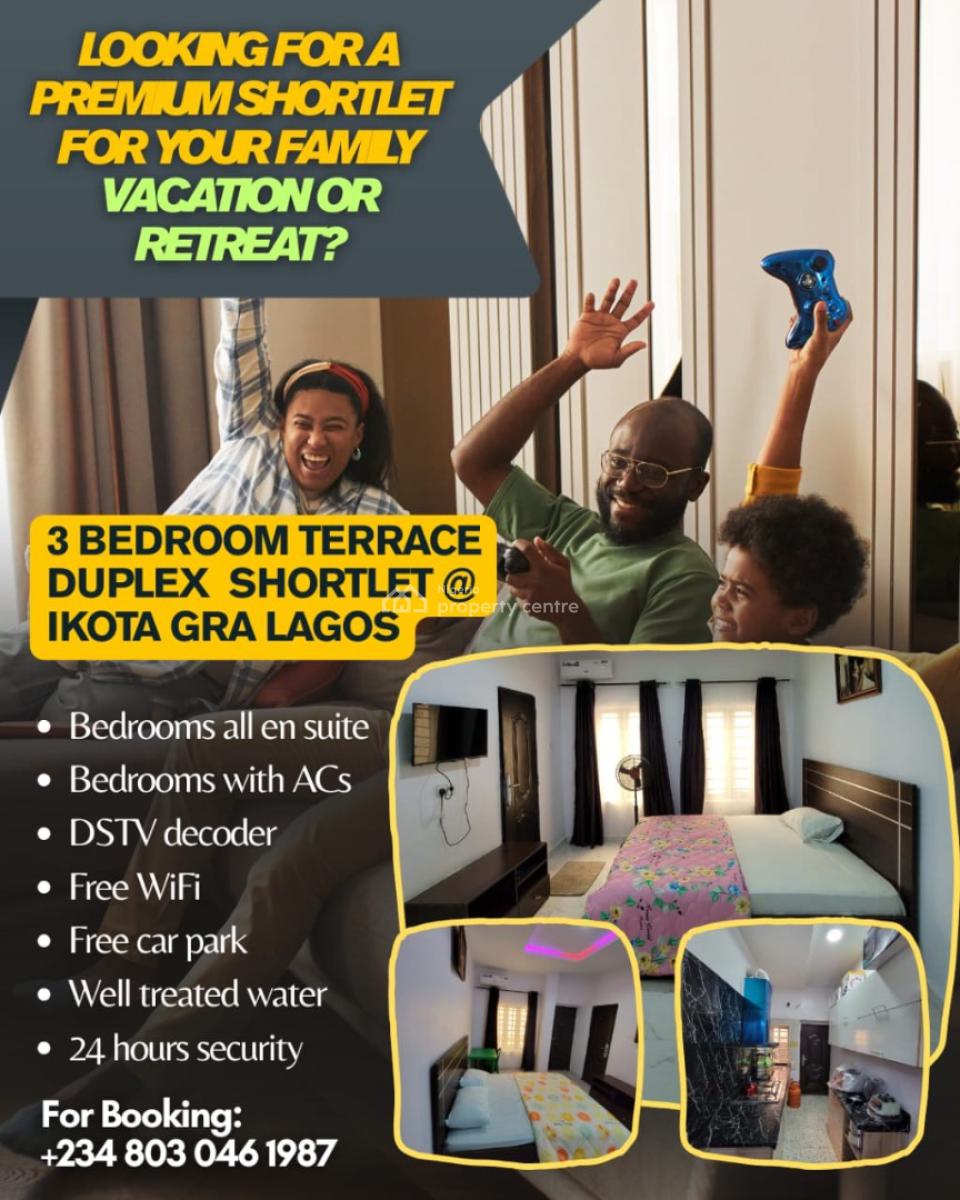 3 Bedrooms Terraced Duplex, Gra, Ikota, Lekki, Lagos, Terraced Duplex Short Let