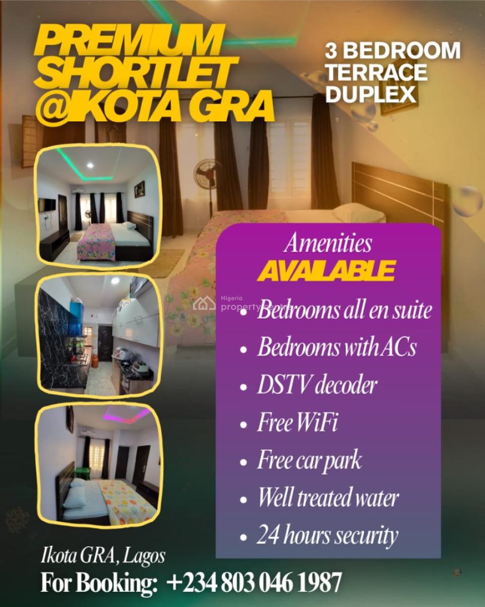 3 Bedrooms Terraced Duplex, Gra, Ikota, Lekki, Lagos, Terraced Duplex Short Let