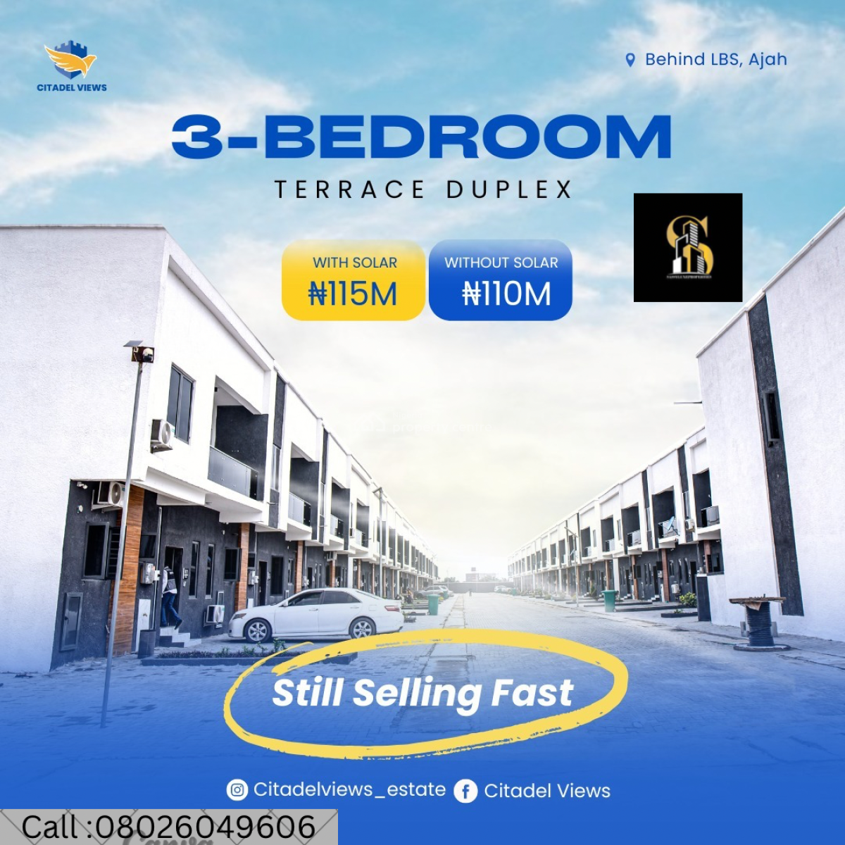 3 Bedroom Terrace Duplex, Citadel Views Phase Behind Lagos Business School, Ajah, Lagos, Terraced Duplex for Sale