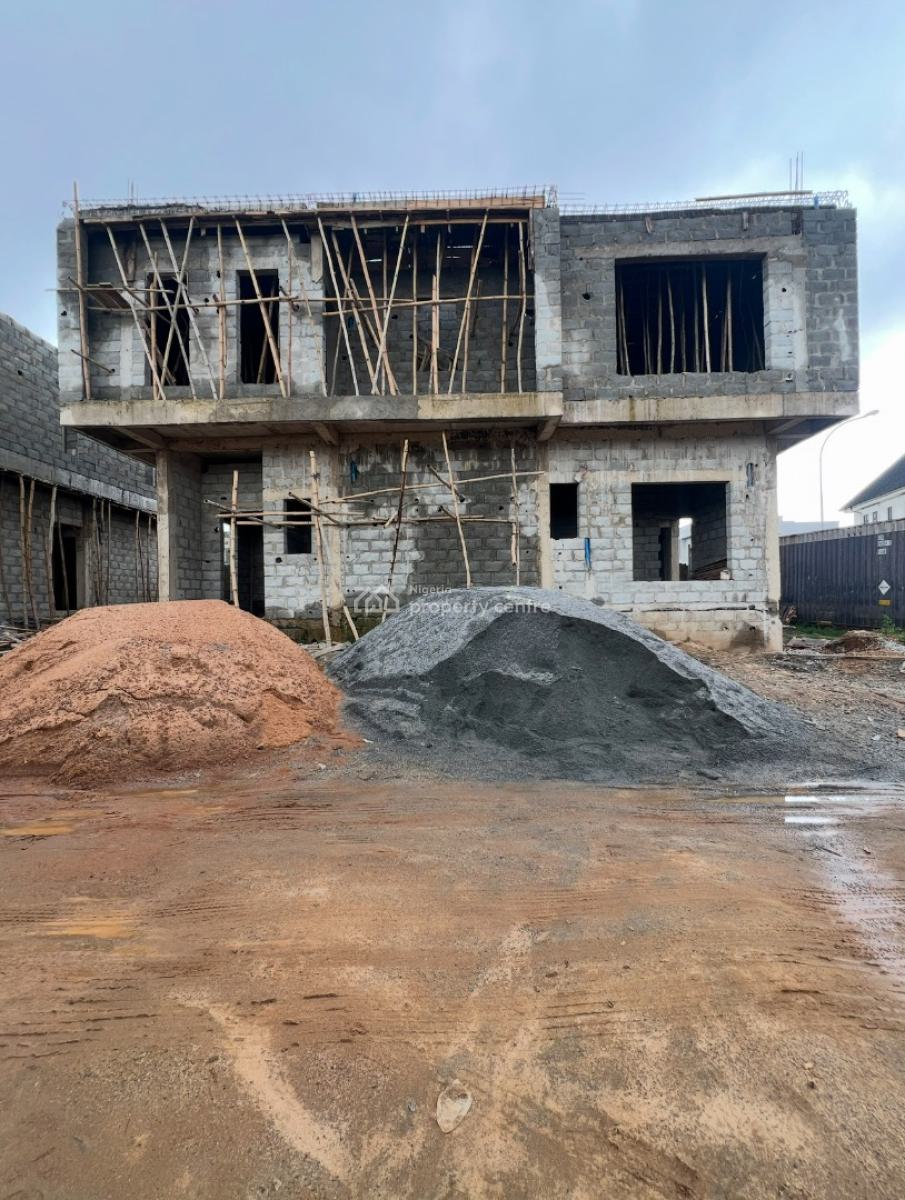 Shell Finished Detached 5 Bedroom with Bq, Guzape District, Abuja, Detached Duplex for Sale