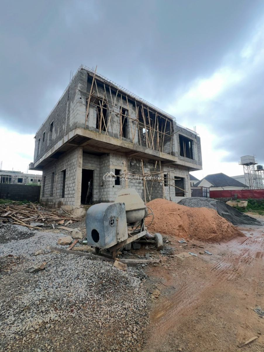 Shell Finished Detached 5 Bedroom with Bq, Guzape District, Abuja, Detached Duplex for Sale