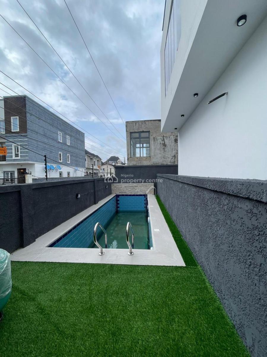 Luxury 4 Bedroom Terrace Duplex with Bq & Pool in Serene Estate, Osapa, Lekki, Lagos, Terraced Duplex for Sale