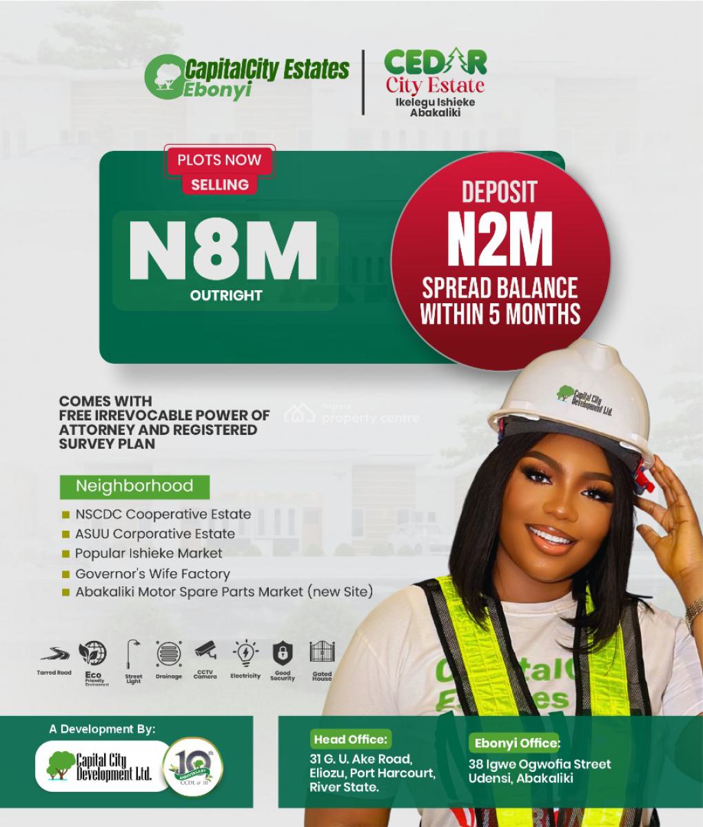 Land with Power of Attorney and Registered Survey Deed of Assignment, Cedar City Located Right in The Heart of Abakaliki Town Ikelegu Commu, Abakaliki, Ebonyi, Residential Land for Sale