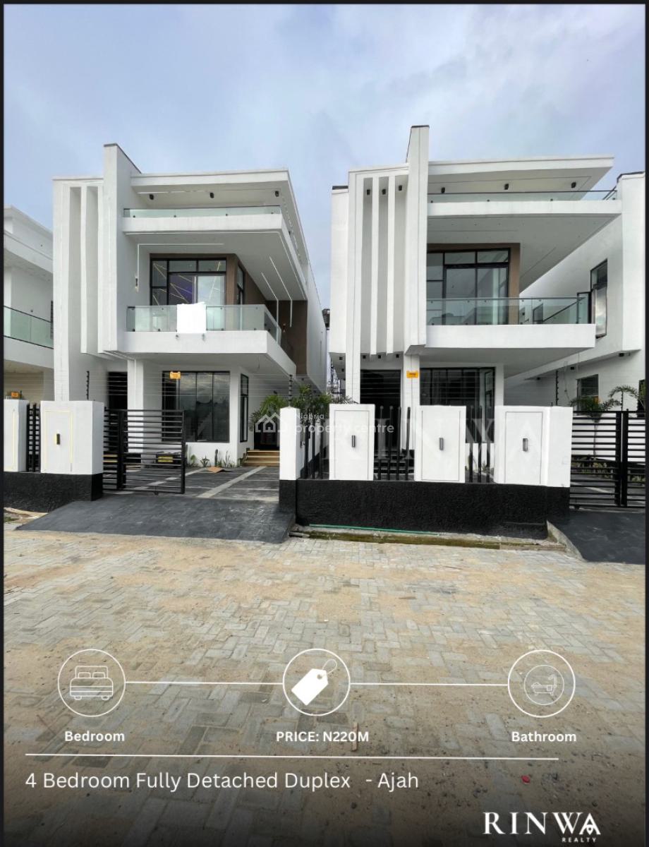4 Bedrooms Fully Detached Duplex, Ajah, Lagos, Detached Duplex for Sale