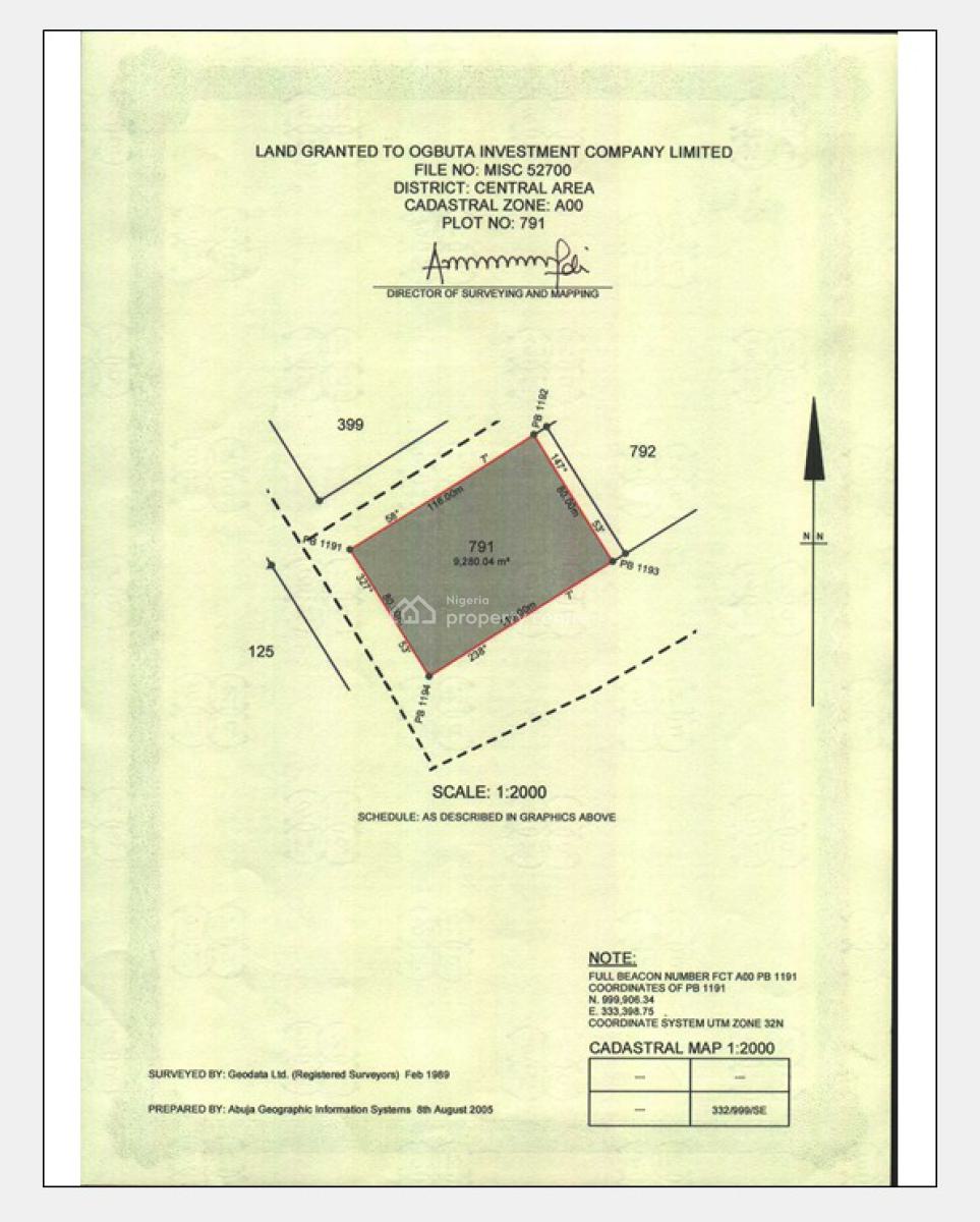 Plot of Land, Central Area Phase 2, Abuja, Commercial Land for Sale