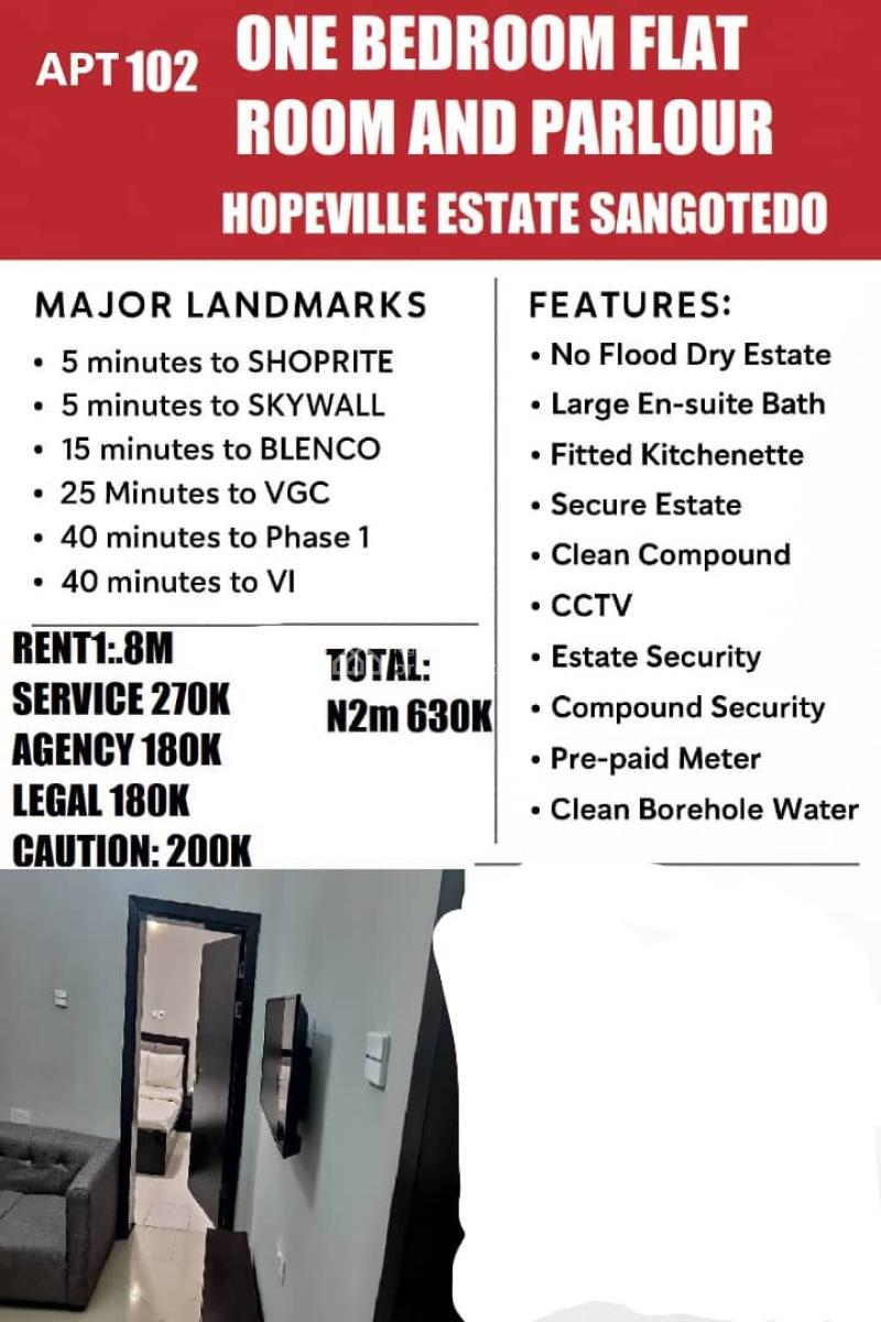 Executive Sweet 1 Bedroom Luxury Apartment, Ajah, Lagos, Mini Flat (room and Parlour) for Rent
