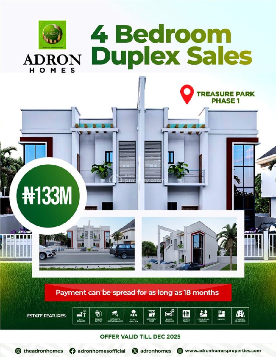 4 Bedroom Semi Detached Duplex Off Plan, Along New Redemption Auditorium, Simawa, Ogun, Semi-detached Duplex for Sale