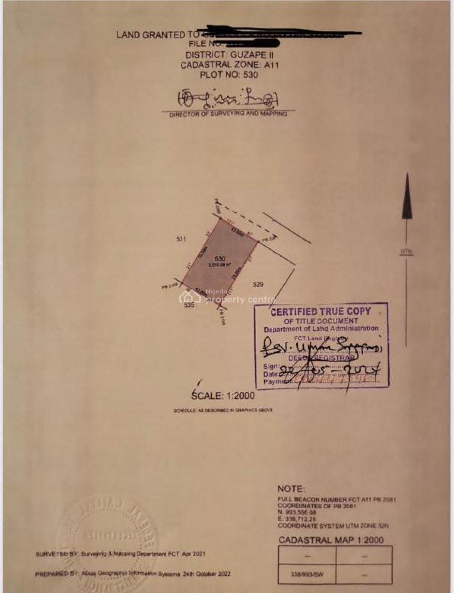Residential Land, Guzape 2, Guzape District, Abuja, Residential Land for Sale