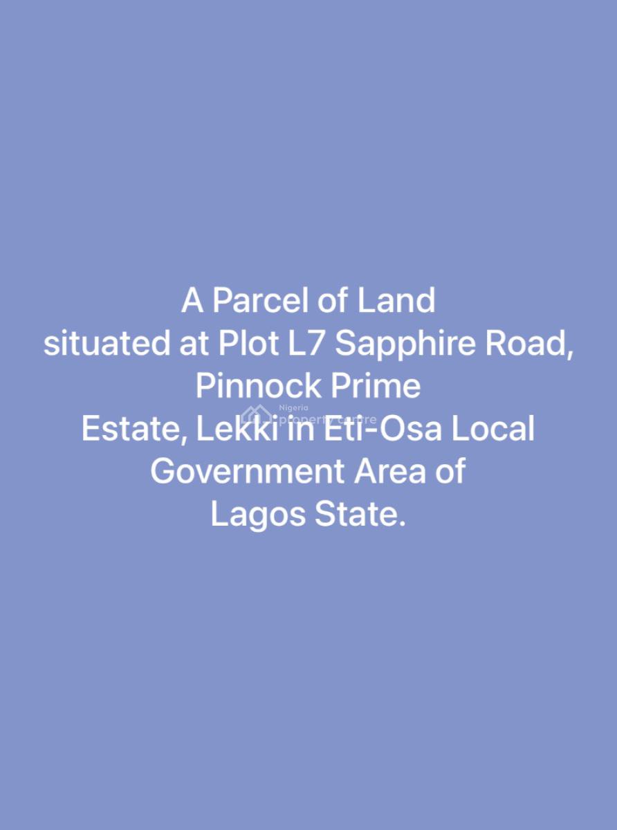 Available Land Deal in a Gated Estate, Pinnock Prime, Osapa, Lekki, Lagos, Residential Land for Sale