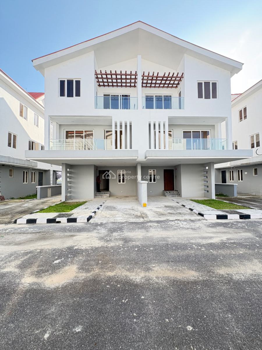 Luxurious 4-bedroom Semi-detached Duplex + Study & Bq  Secured Estate, Chevron, Lekki, Lagos, Semi-detached Duplex for Rent