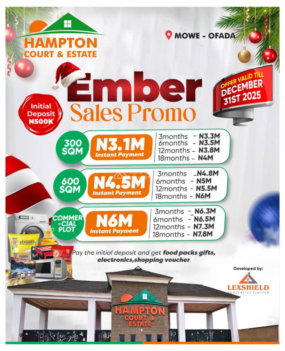 Land, Hampton Court & Estate, Mowe Ofada, Ogun, Residential Land for Sale